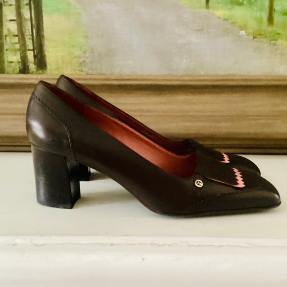 Vtg Etienne Aigner E-Ysabel Brown Square Tow leather pumps women’s 10M Brazil - Picture 8 of 16